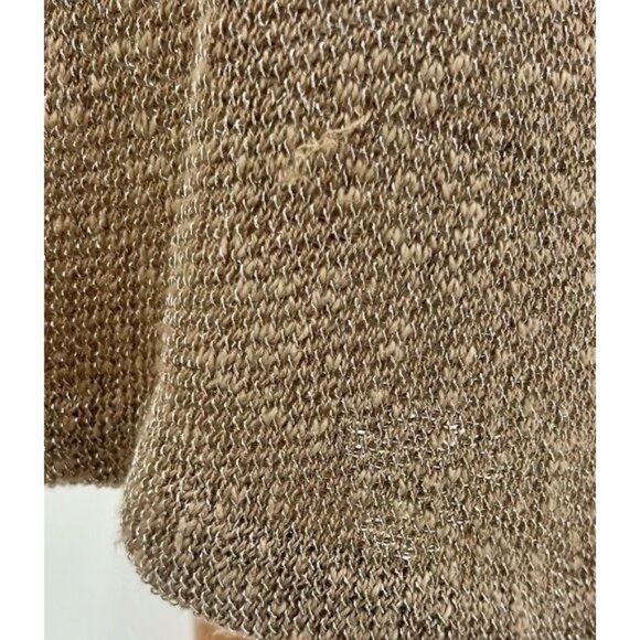 Free People Metallic Gold Threaded Large Velvet Bell Sleeved Tunic Top - Picture 7 of 14